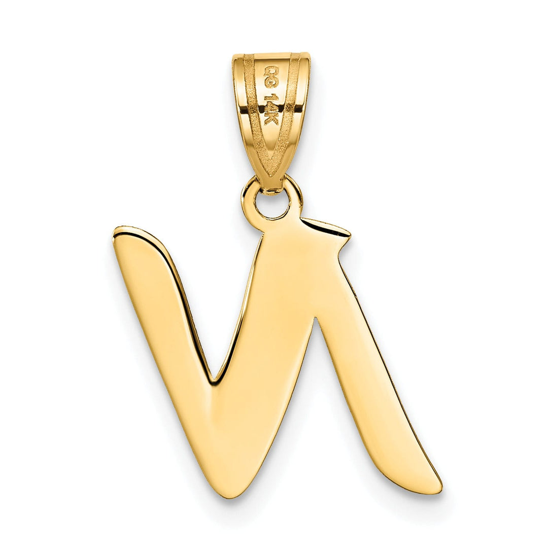 Lovely Rita's Pendants & Charms 14k Yellow Gold Polished Finish Script Design Letter N Initial Pendant