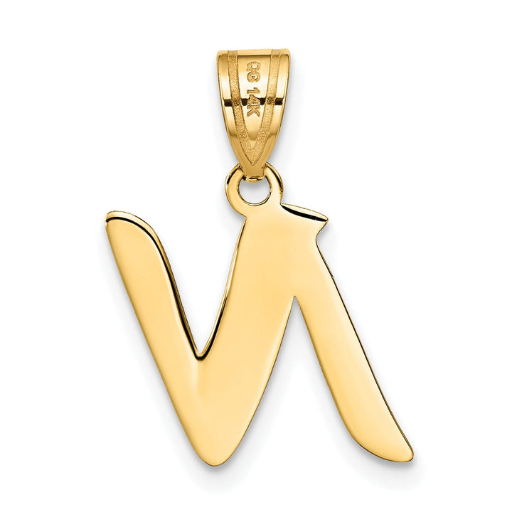 Lovely Rita's Pendants & Charms 14k Yellow Gold Polished Finish Script Design Letter N Initial Pendant