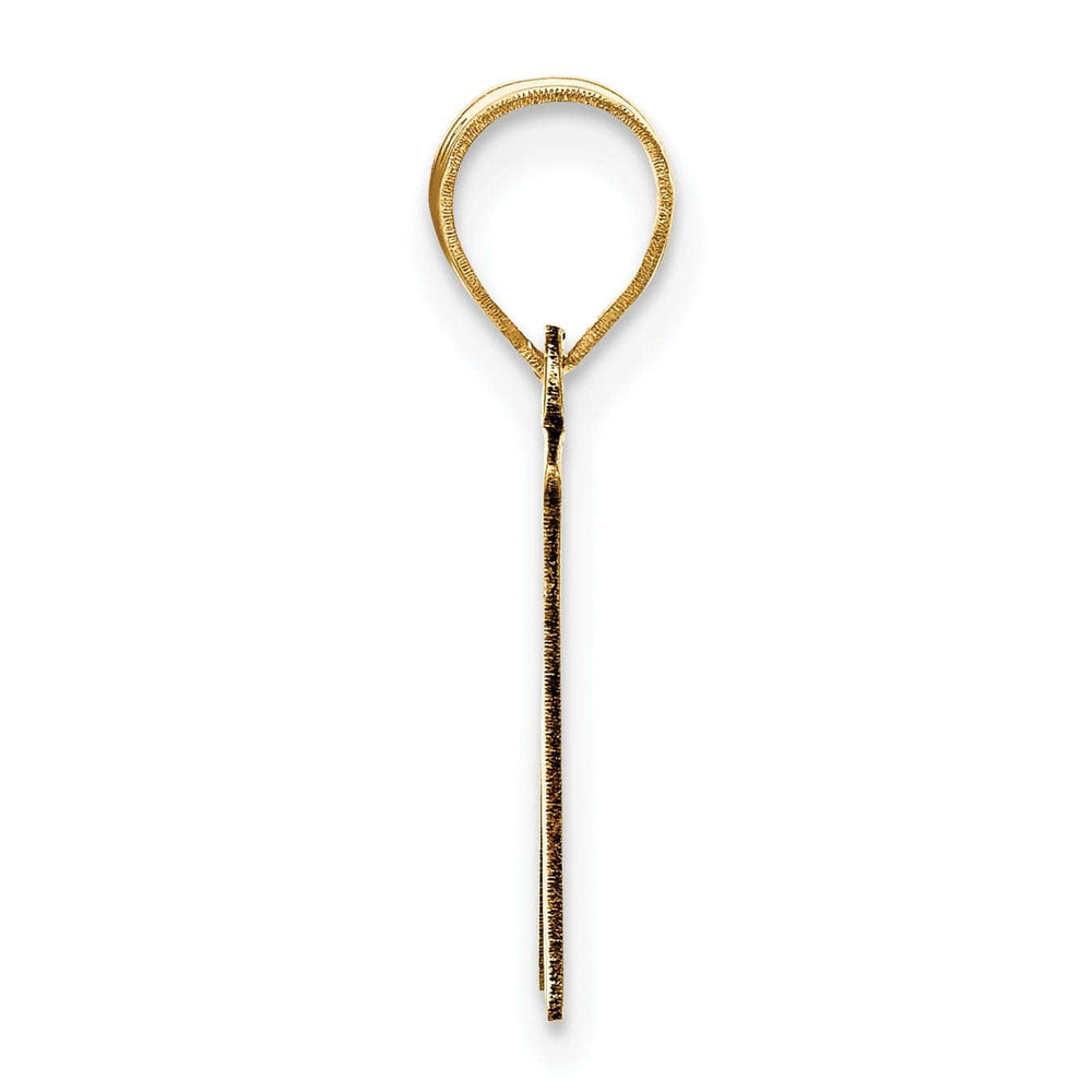 Lovely Rita's Pendants & Charms 14k Yellow Gold Polished Finish Script Design Letter N Initial Pendant