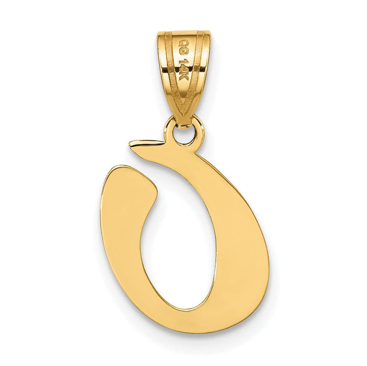 Lovely Rita's Pendants & Charms 14k Yellow Gold Polished Finish Script Design Letter O Initial Pendant