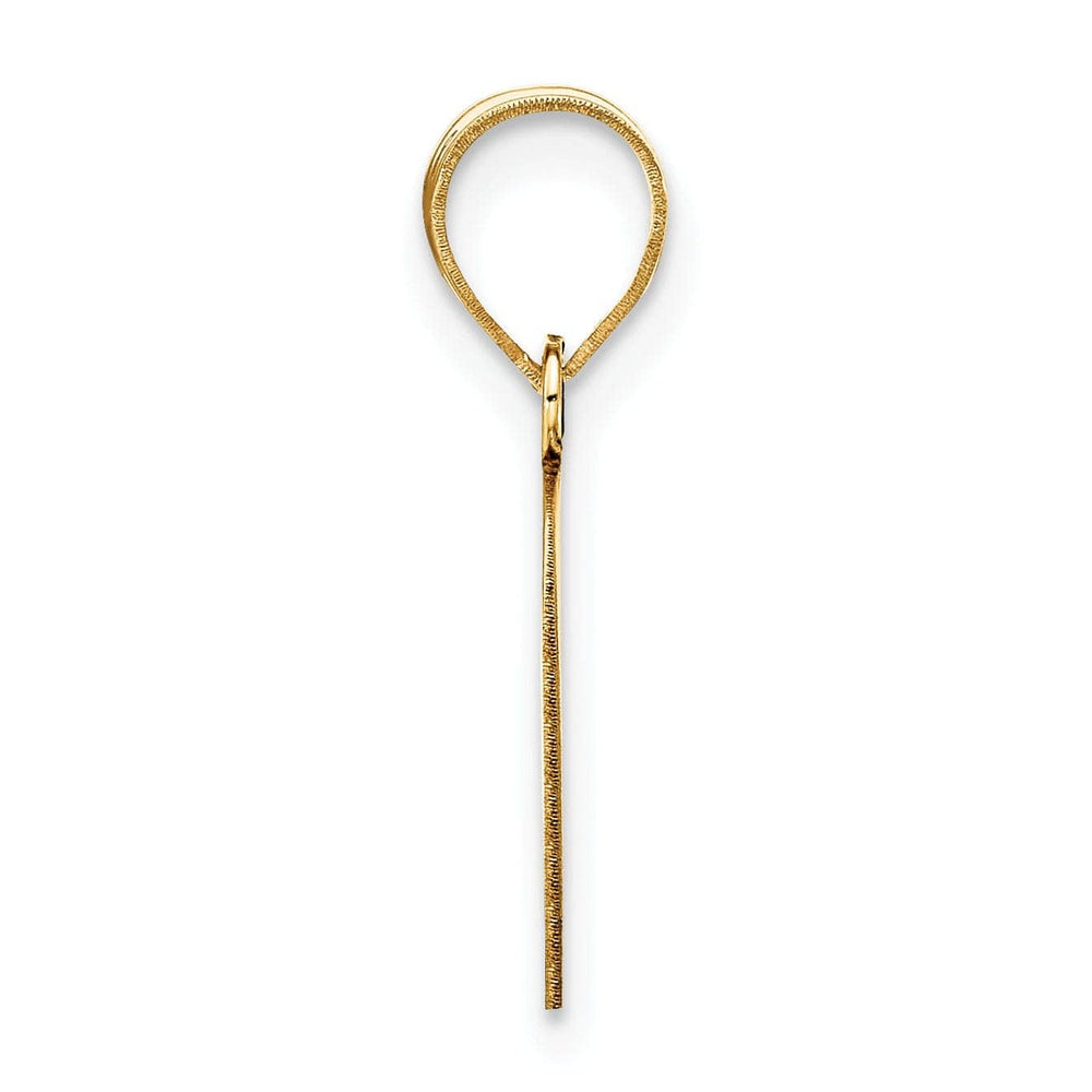 Lovely Rita's Pendants & Charms 14k Yellow Gold Polished Finish Script Design Letter O Initial Pendant