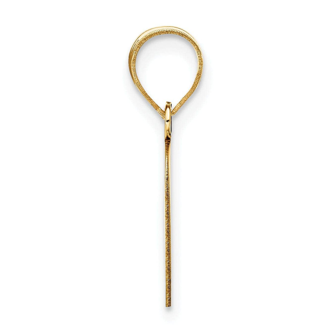 Lovely Rita's Pendants & Charms 14k Yellow Gold Polished Finish Script Design Letter O Initial Pendant