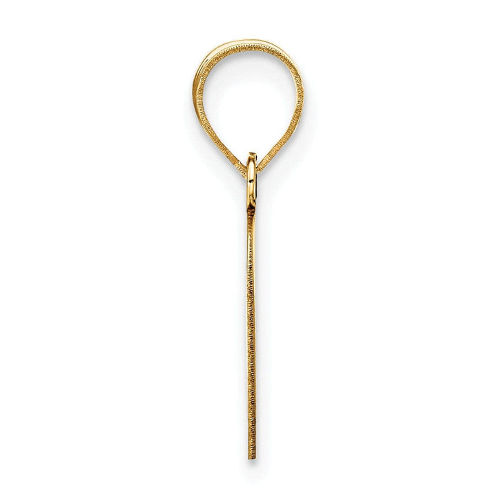 Lovely Rita's Pendants & Charms 14k Yellow Gold Polished Finish Script Design Letter O Initial Pendant