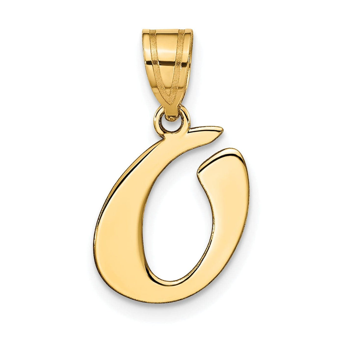 Lovely Rita's Pendants & Charms 14k Yellow Gold Polished Finish Script Design Letter O Initial Pendant