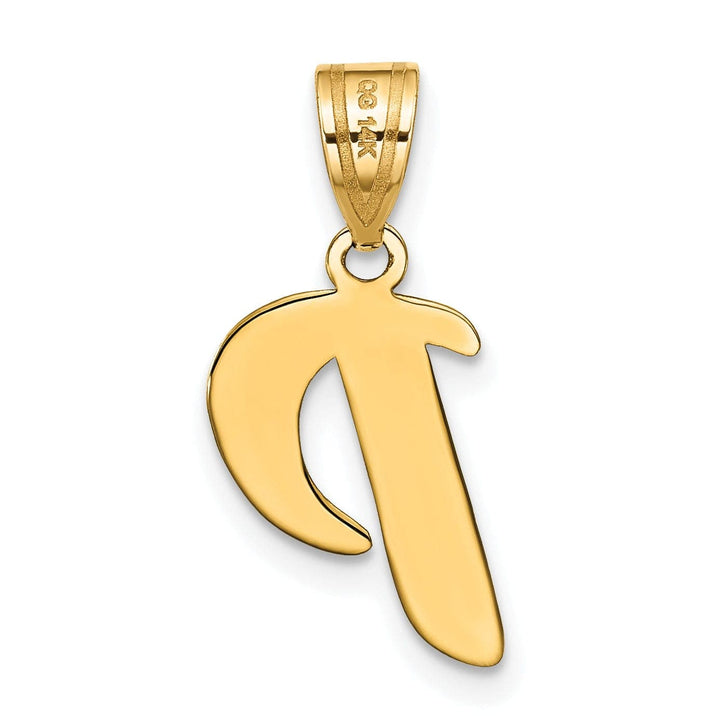 Lovely Rita's Pendants & Charms 14k Yellow Gold Polished Finish Script Design Letter P Initial Pendant