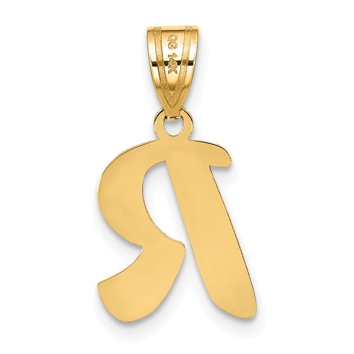 Lovely Rita's Pendants & Charms 14k Yellow Gold Polished Finish Script Design Letter R Initial Pendant