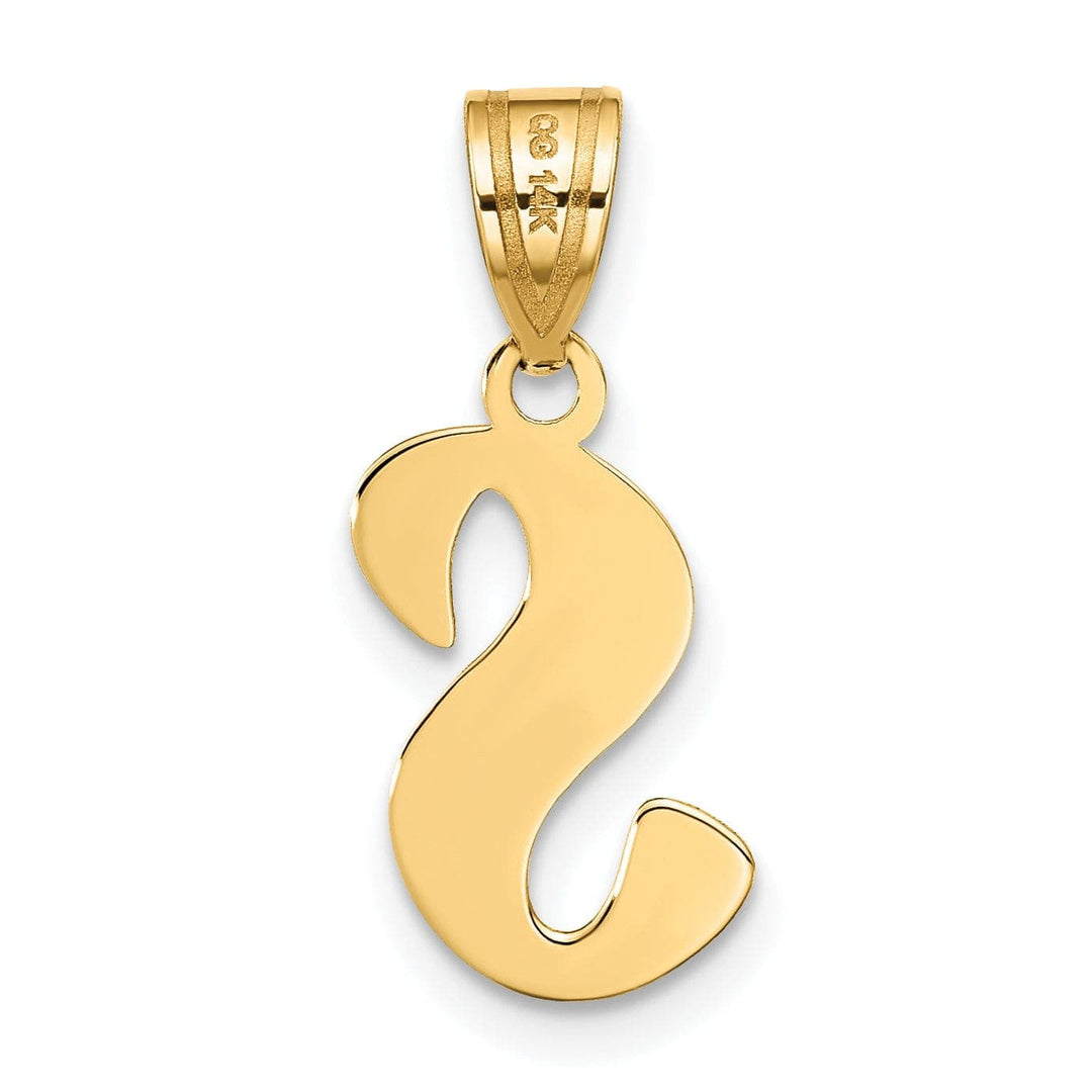 Lovely Rita's Pendants & Charms 14k Yellow Gold Polished Finish Script Design Letter S Initial Pendant