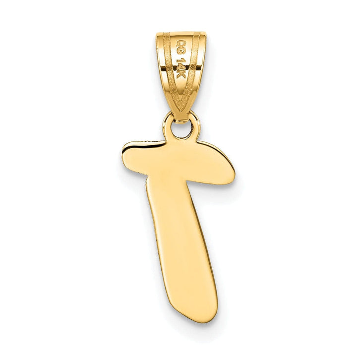 Lovely Rita's Pendants & Charms 14k Yellow Gold Polished Finish Script Design Letter T Initial Pendant