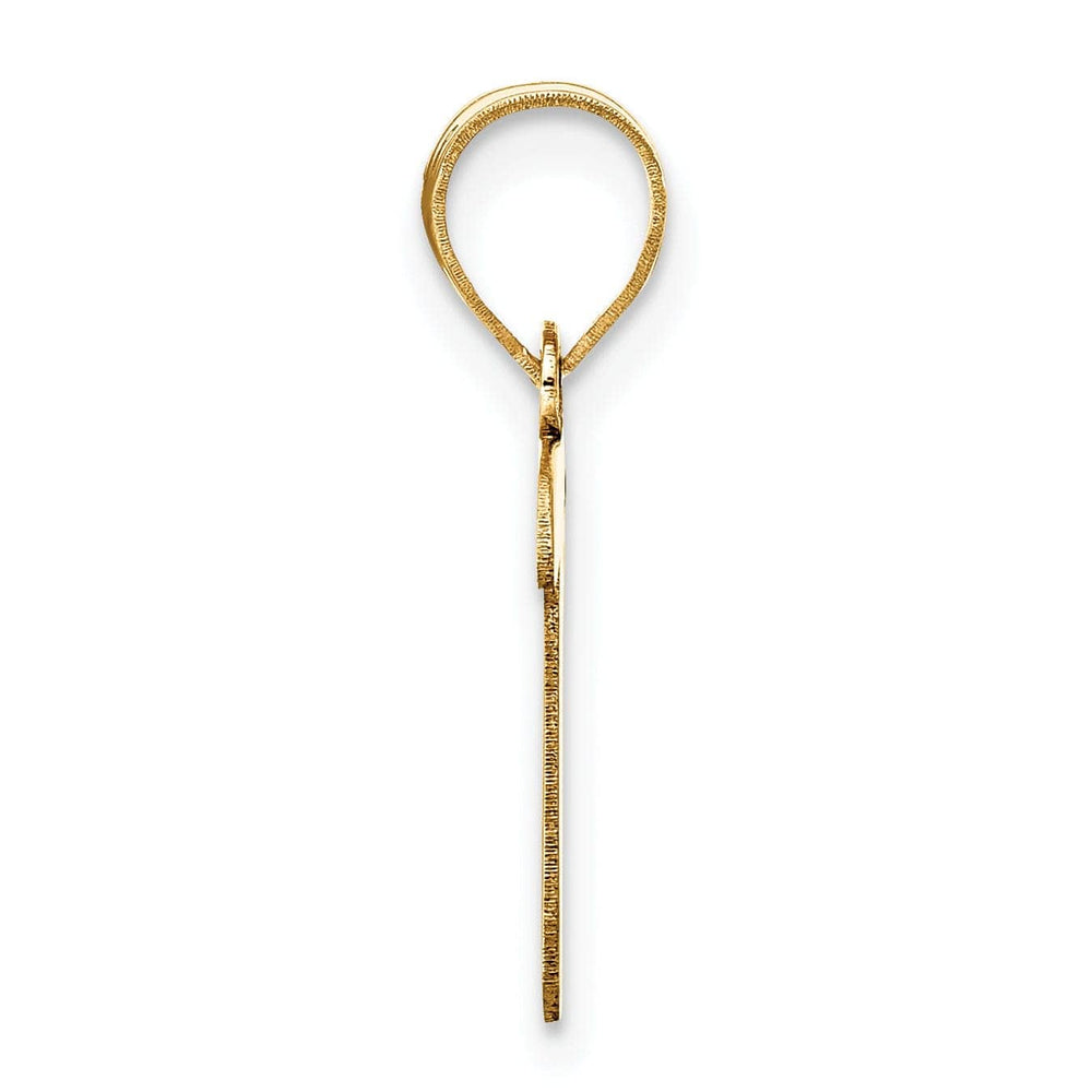 Lovely Rita's Pendants & Charms 14k Yellow Gold Polished Finish Script Design Letter T Initial Pendant