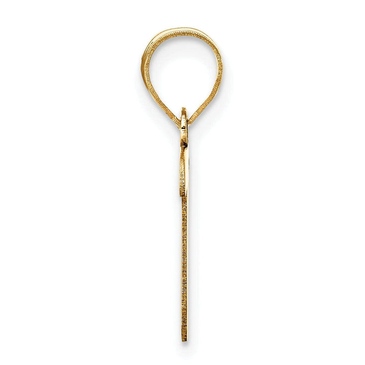 Lovely Rita's Pendants & Charms 14k Yellow Gold Polished Finish Script Design Letter T Initial Pendant