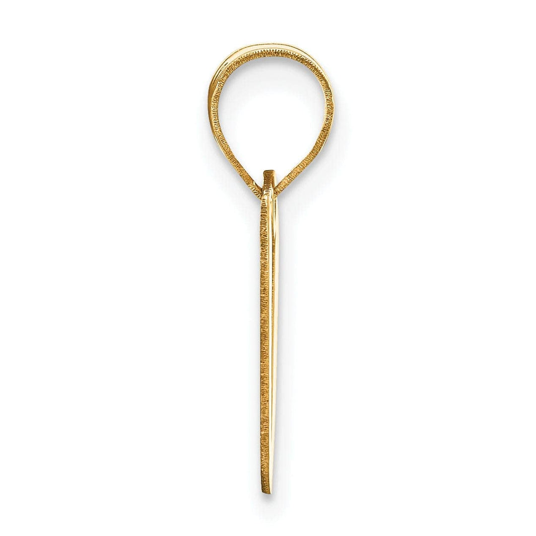 Lovely Rita's Pendants & Charms 14k Yellow Gold Polished Finish Script Design Letter V Initial Pendant