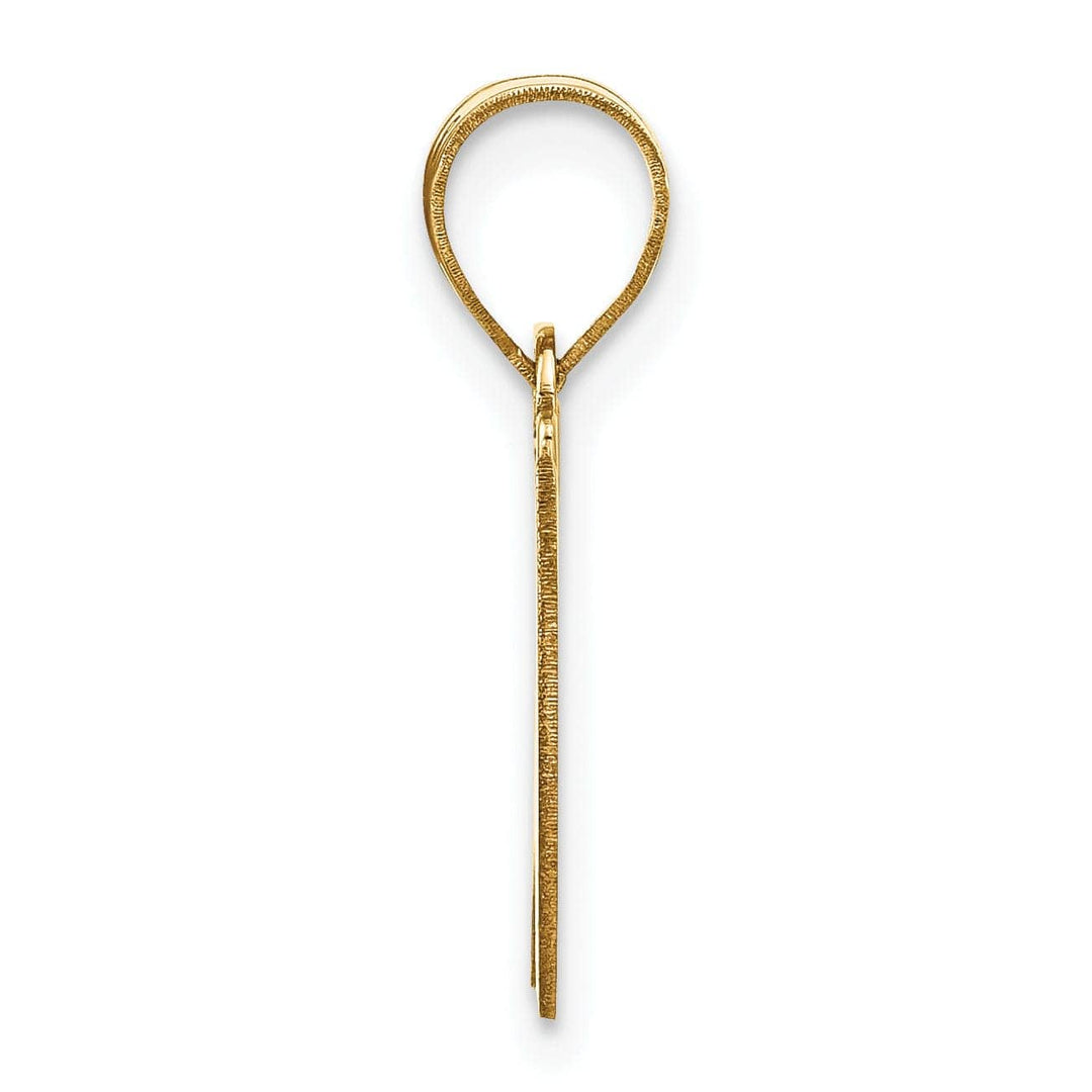 Lovely Rita's Pendants & Charms 14k Yellow Gold Polished Finish Script Design Letter W Initial Pendant