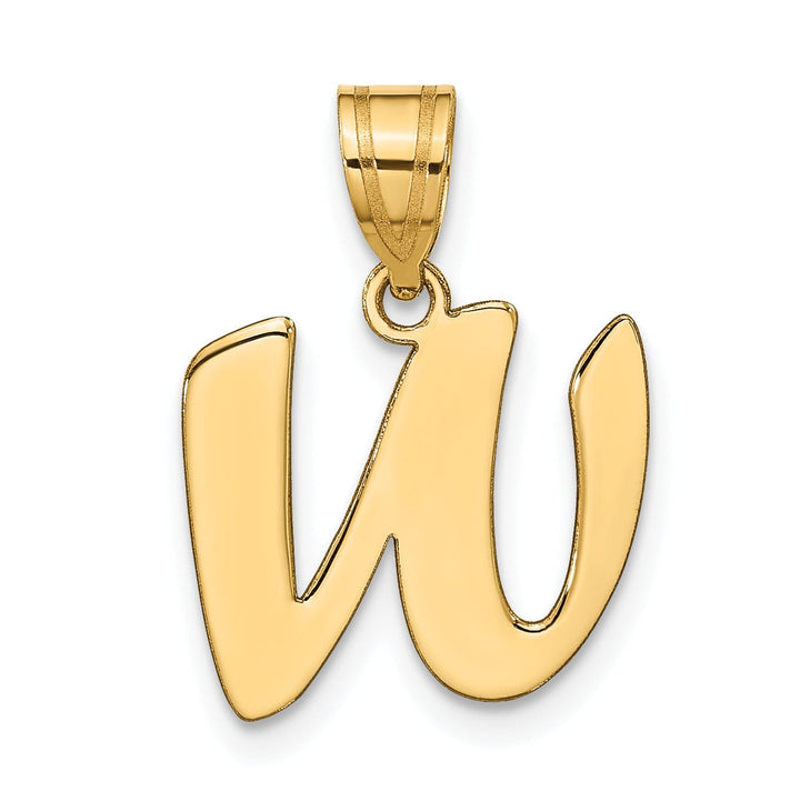 Lovely Rita's Pendants & Charms 14k Yellow Gold Polished Finish Script Design Letter W Initial Pendant