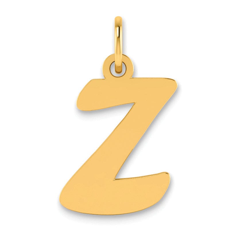 Lovely Rita's Pendants & Charms 14k Yellow Gold Polished Finish Script Design Letter Z Initial Pendant