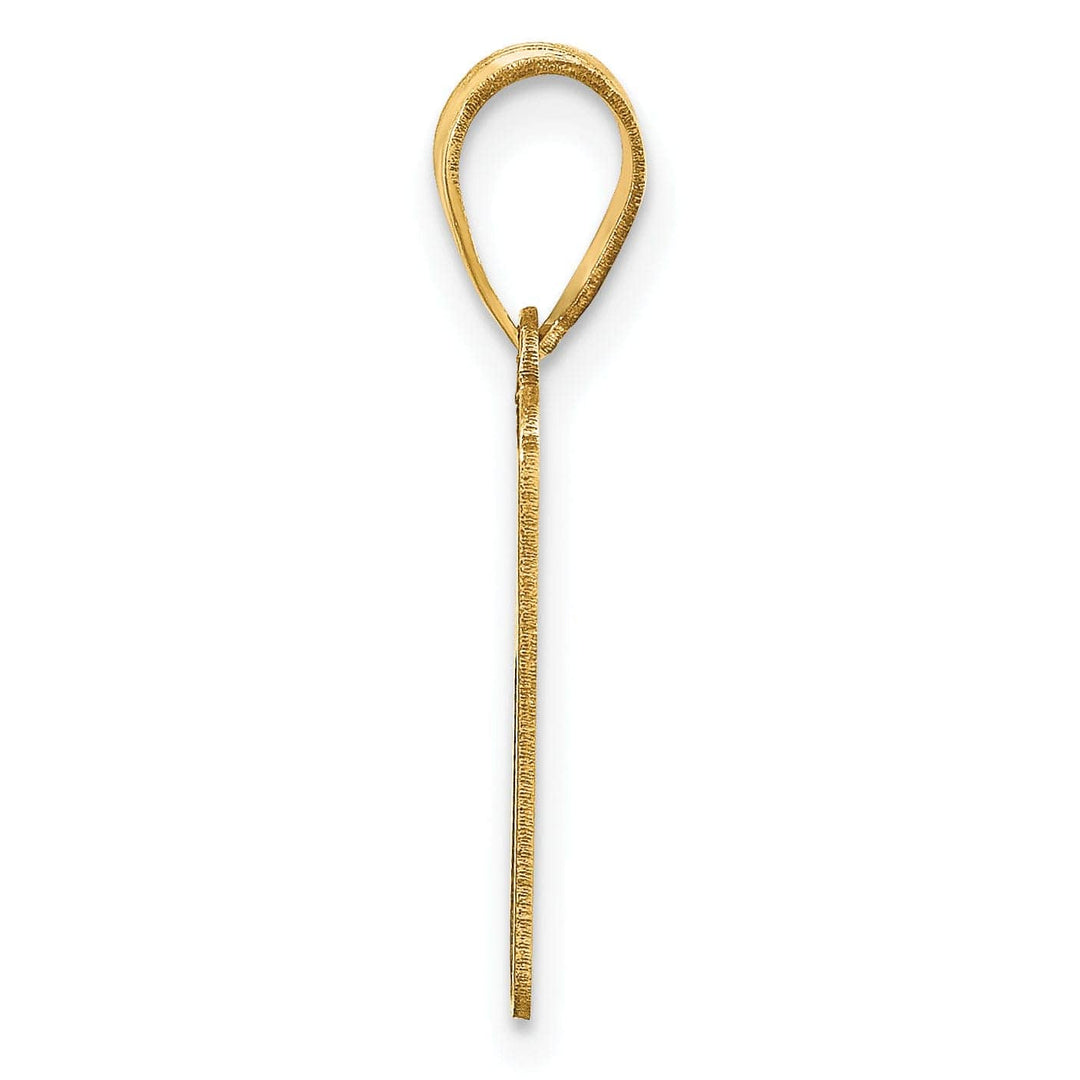 Lovely Rita's Pendants & Charms 14k Yellow Gold Polished Finish Script Design Number 1 Charm Pendant