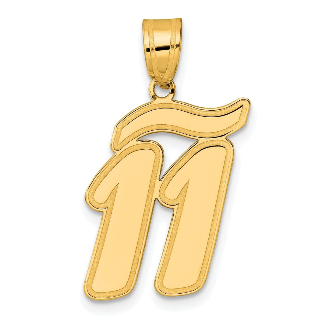 Lovely Rita's Pendants & Charms 14k Yellow Gold Polished Finish Script Design Number 11 Charm Pendant