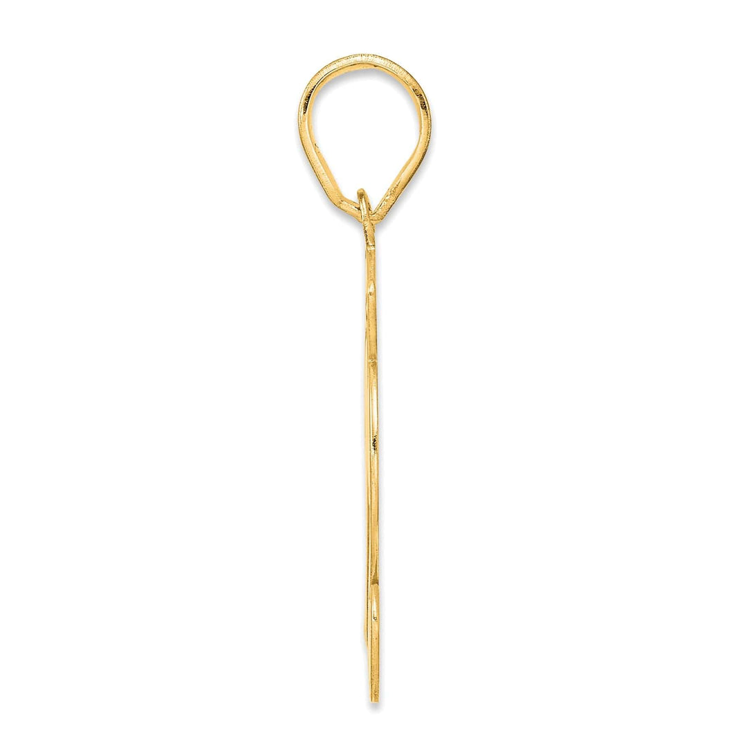 Lovely Rita's Pendants & Charms 14k Yellow Gold Polished Finish Script Design Number 12 Charm Pendant