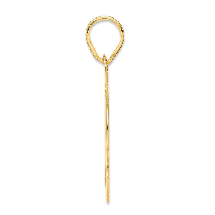 Lovely Rita's Pendants & Charms 14k Yellow Gold Polished Finish Script Design Number 12 Charm Pendant