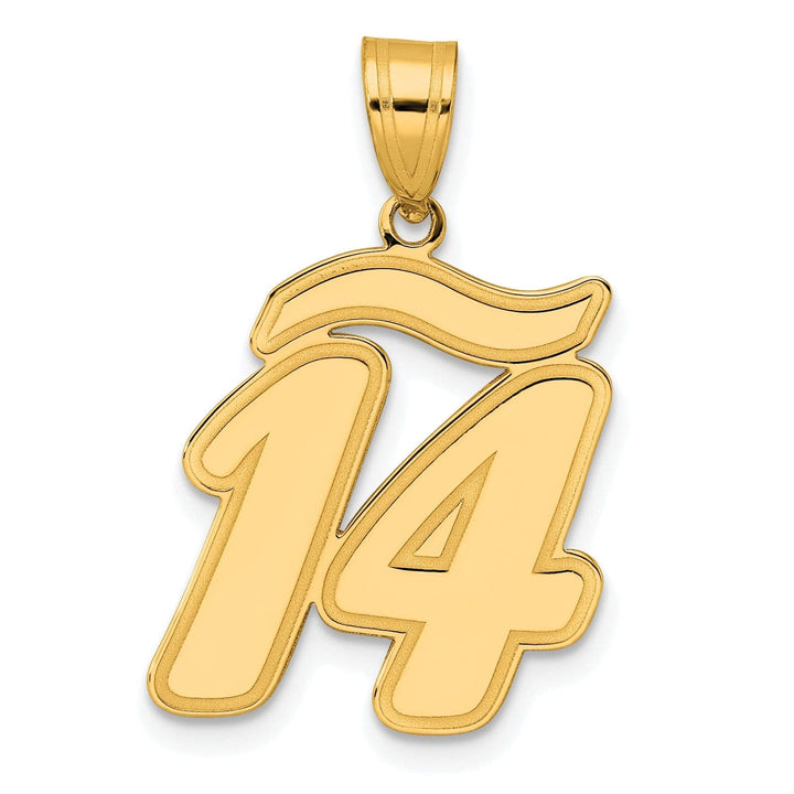 Lovely Rita's Pendants & Charms 14k Yellow Gold Polished Finish Script Design Number 14 Charm Pendant