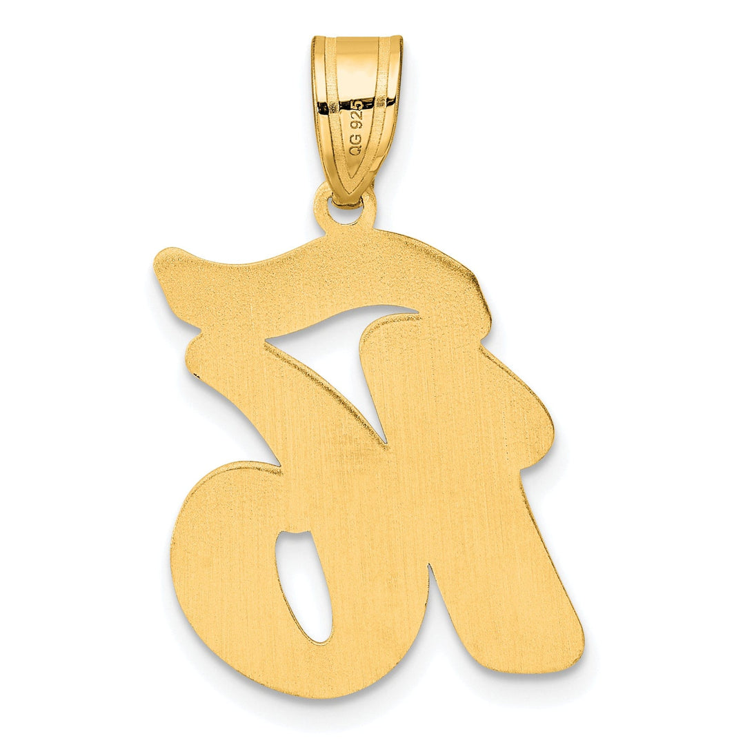 Lovely Rita's Pendants & Charms 14k Yellow Gold Polished Finish Script Design Number 16 Charm Pendant