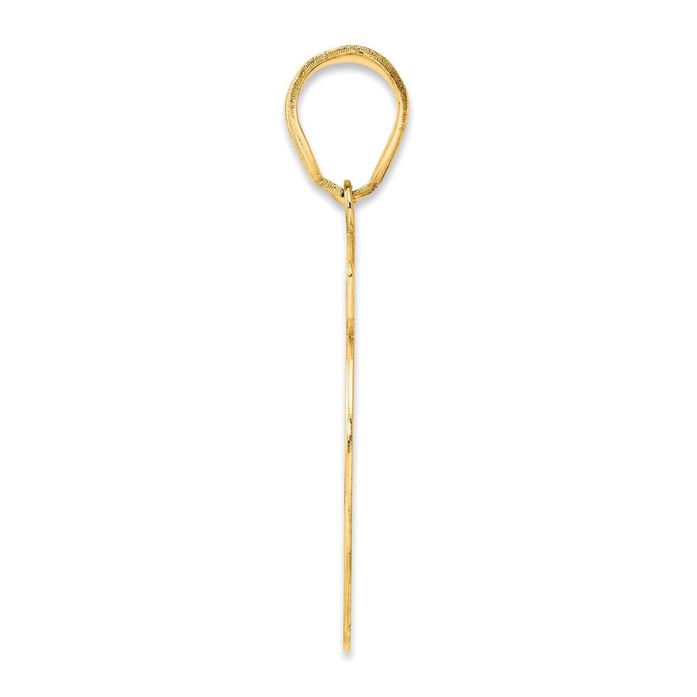 Lovely Rita's Pendants & Charms 14k Yellow Gold Polished Finish Script Design Number 19 Charm Pendant
