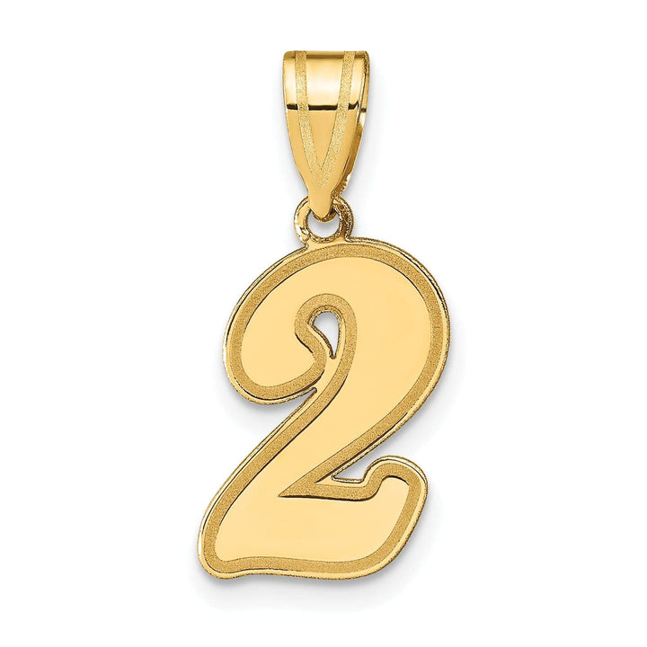 Lovely Rita's Pendants & Charms 14k Yellow Gold Polished Finish Script Design Number 2 Charm Pendant