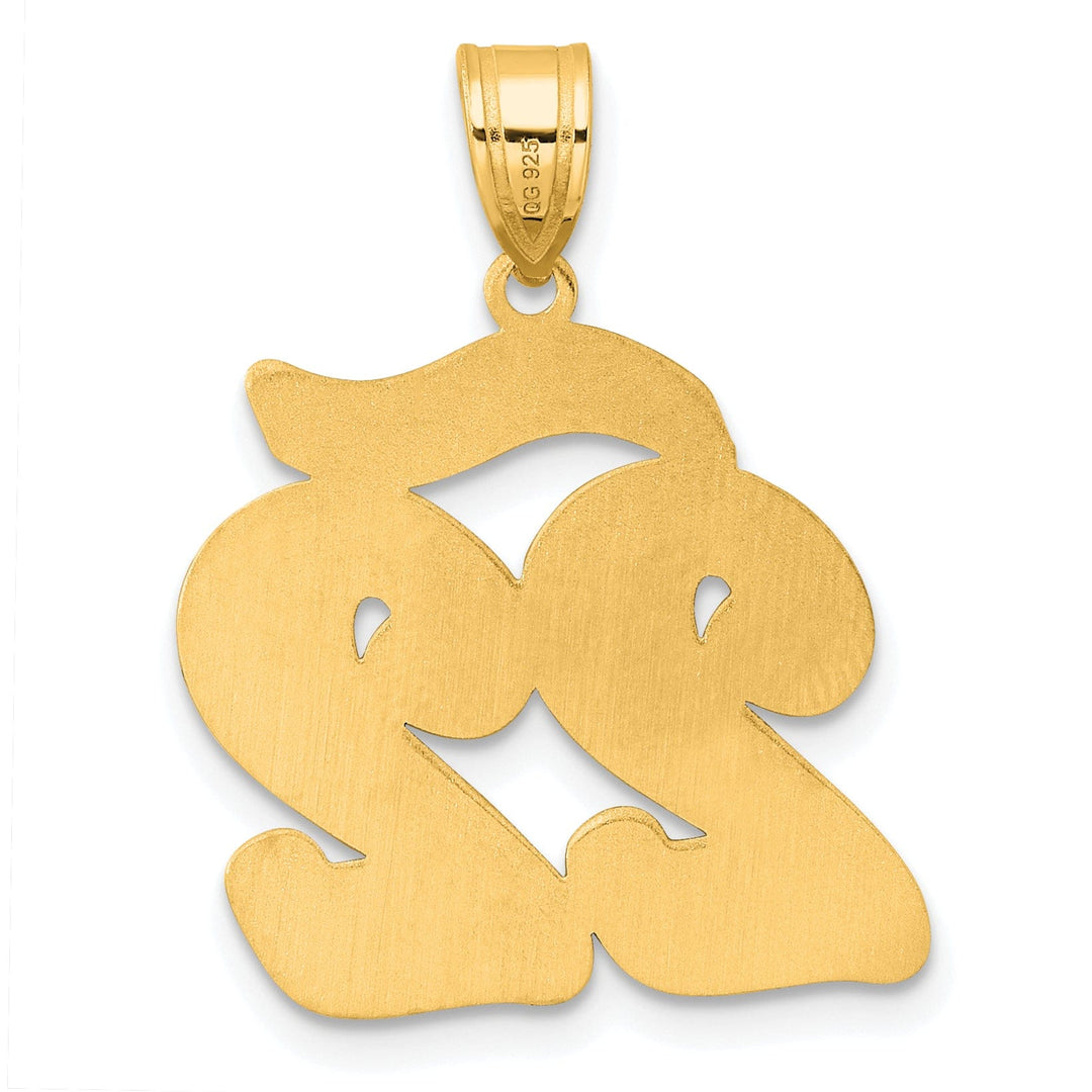 Lovely Rita's Pendants & Charms 14k Yellow Gold Polished Finish Script Design Number 22 Charm Pendant