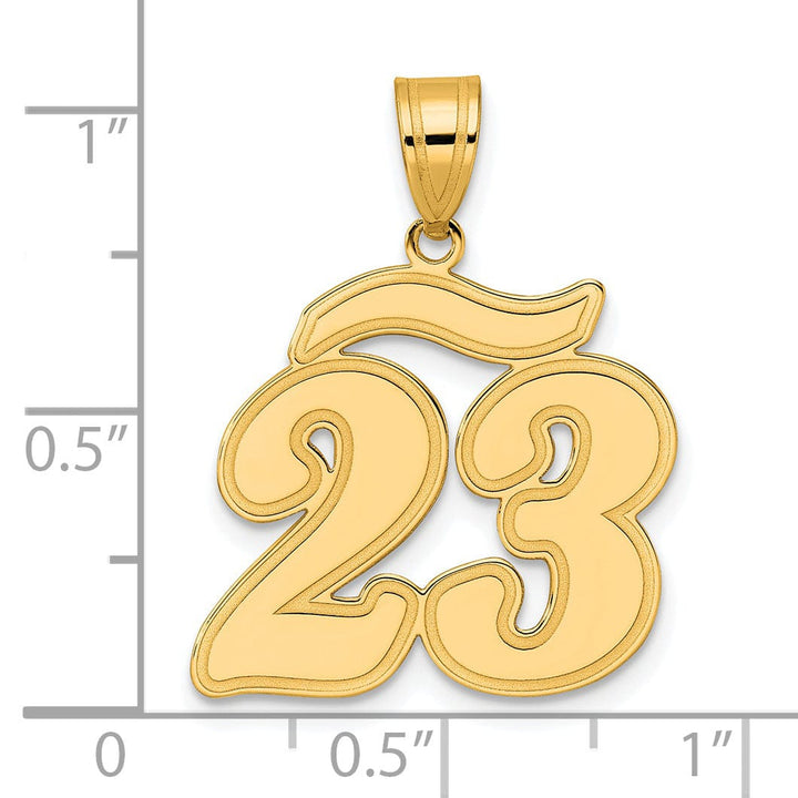 Lovely Rita's Pendants & Charms 14k Yellow Gold Polished Finish Script Design Number 23 Charm Pendant