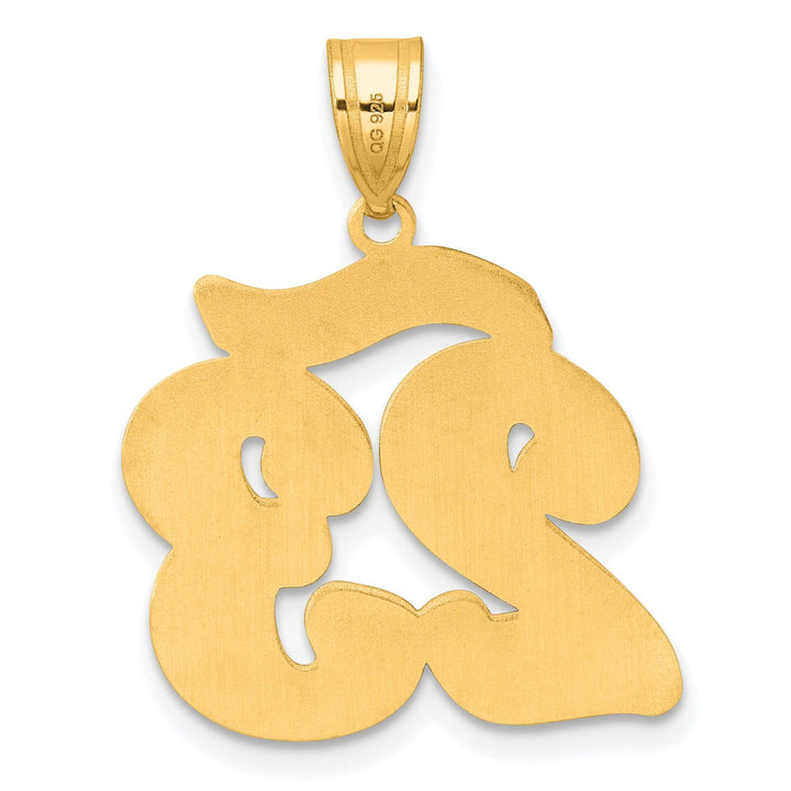 Lovely Rita's Pendants & Charms 14k Yellow Gold Polished Finish Script Design Number 23 Charm Pendant