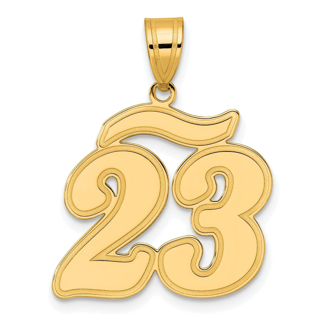 Lovely Rita's Pendants & Charms 14k Yellow Gold Polished Finish Script Design Number 23 Charm Pendant