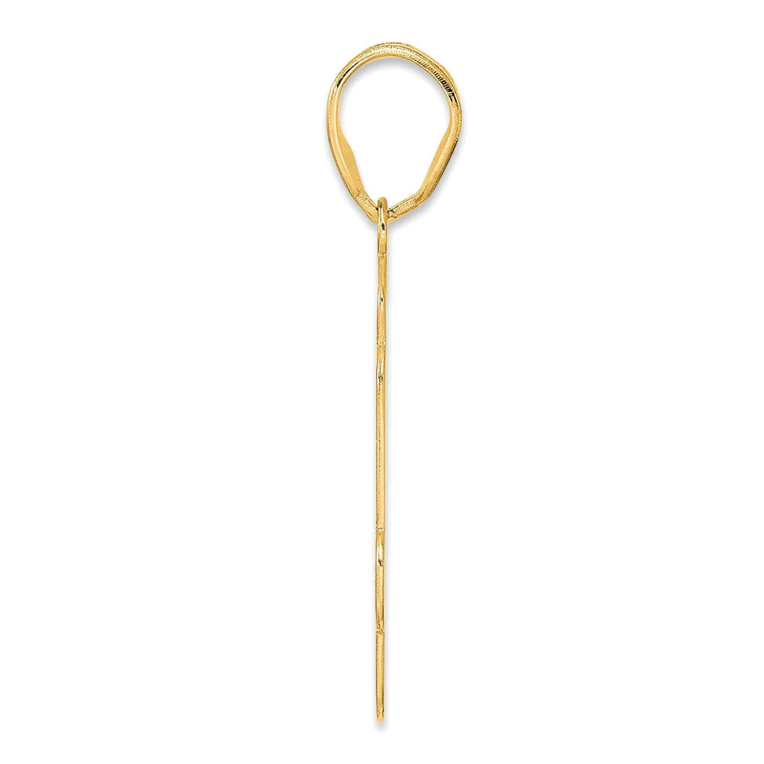 Lovely Rita's Pendants & Charms 14k Yellow Gold Polished Finish Script Design Number 24 Charm Pendant