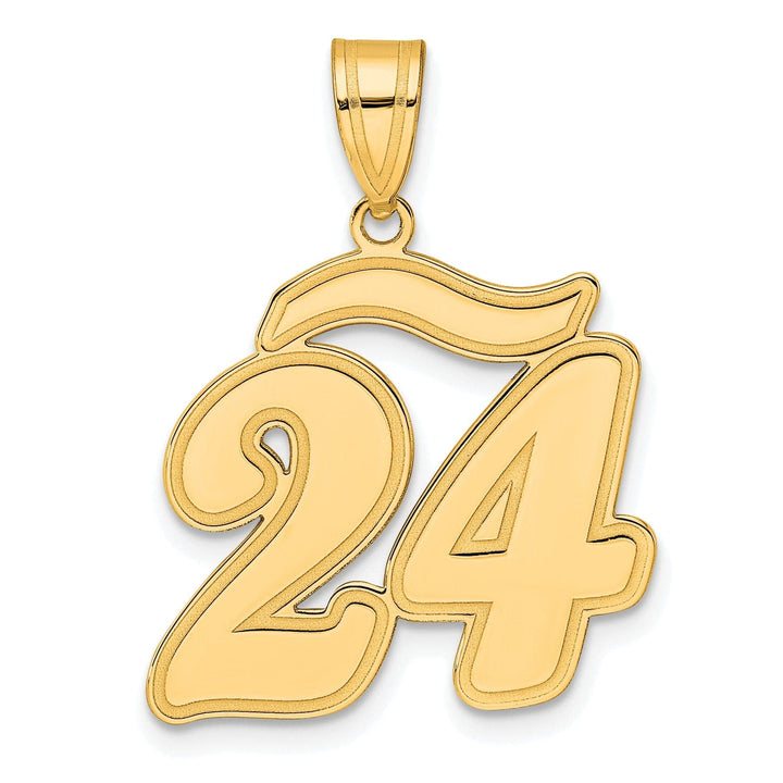 Lovely Rita's Pendants & Charms 14k Yellow Gold Polished Finish Script Design Number 24 Charm Pendant