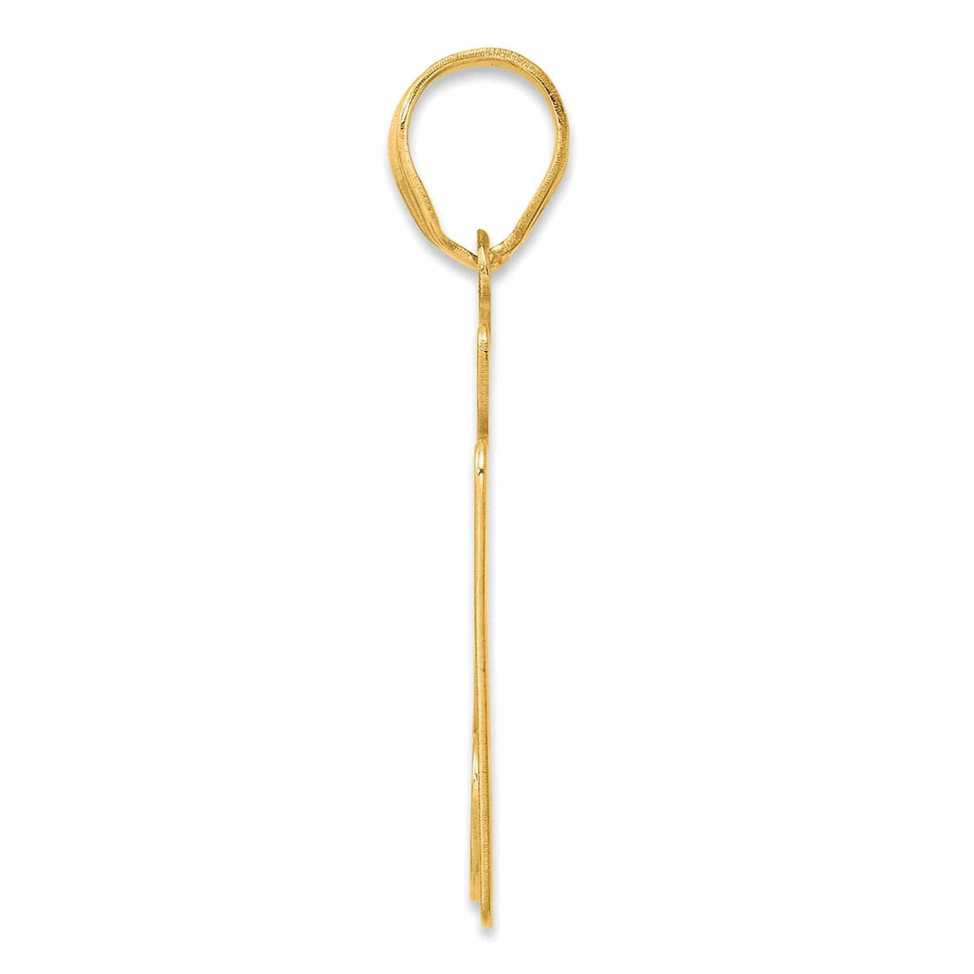 Lovely Rita's Pendants & Charms 14k Yellow Gold Polished Finish Script Design Number 27 Charm Pendant