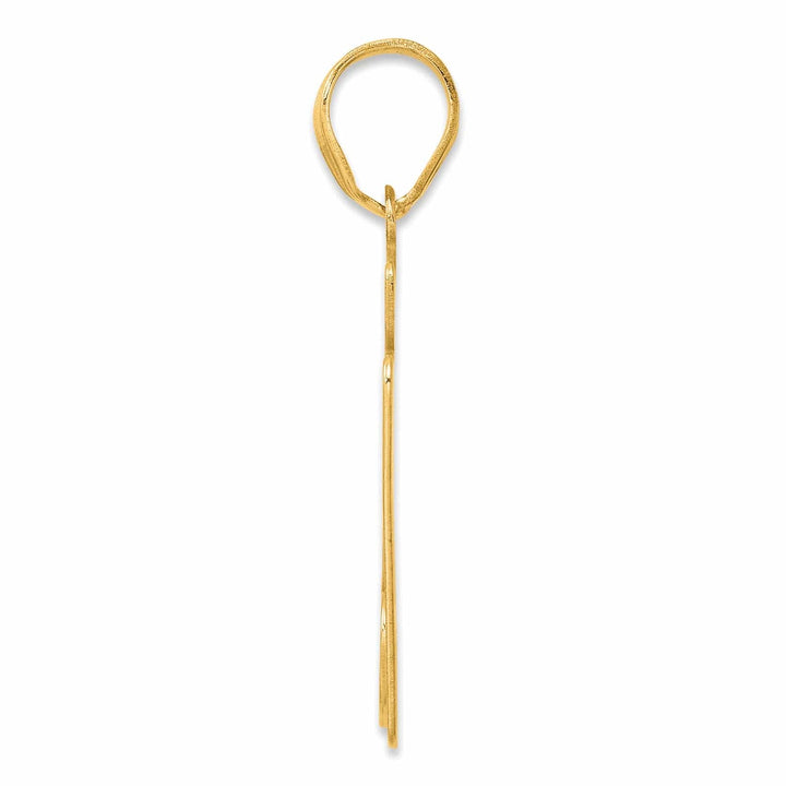 Lovely Rita's Pendants & Charms 14k Yellow Gold Polished Finish Script Design Number 27 Charm Pendant