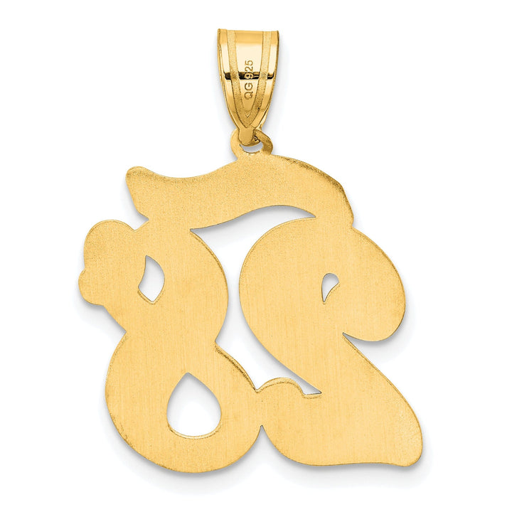 Lovely Rita's Pendants & Charms 14k Yellow Gold Polished Finish Script Design Number 28 Charm Pendant