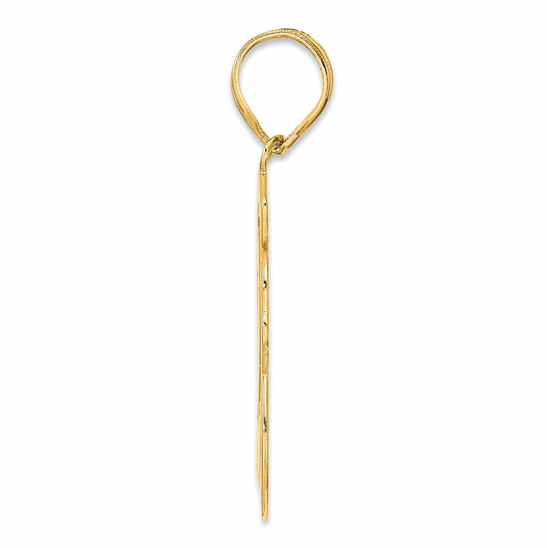 Lovely Rita's Pendants & Charms 14k Yellow Gold Polished Finish Script Design Number 28 Charm Pendant