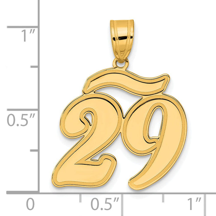 Lovely Rita's Pendants & Charms 14k Yellow Gold Polished Finish Script Design Number 29 Charm Pendant