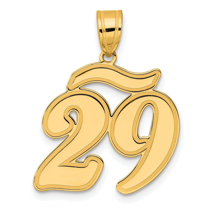 Lovely Rita's Pendants & Charms 14k Yellow Gold Polished Finish Script Design Number 29 Charm Pendant