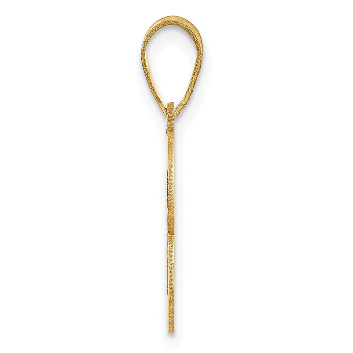 Lovely Rita's Pendants & Charms 14k Yellow Gold Polished Finish Script Design Number 3 Charm Pendant