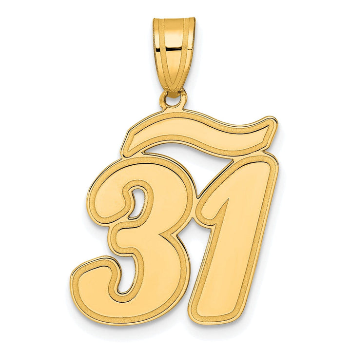 Lovely Rita's Pendants & Charms 14k Yellow Gold Polished Finish Script Design Number 31 Charm Pendant