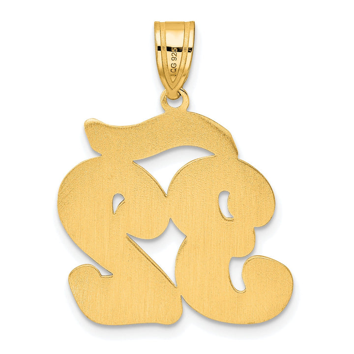 Lovely Rita's Pendants & Charms 14k Yellow Gold Polished Finish Script Design Number 32 Charm Pendant