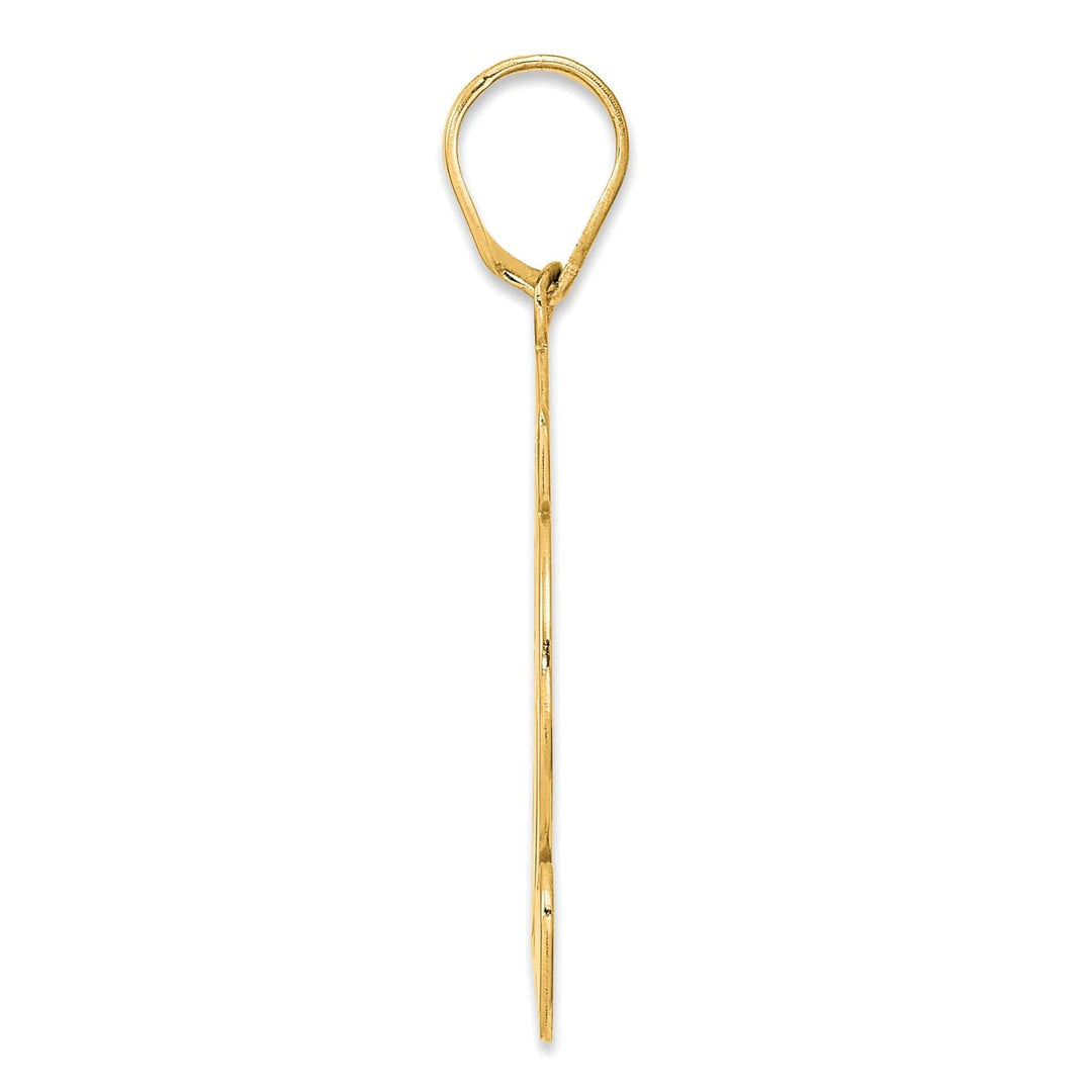 Lovely Rita's Pendants & Charms 14k Yellow Gold Polished Finish Script Design Number 32 Charm Pendant