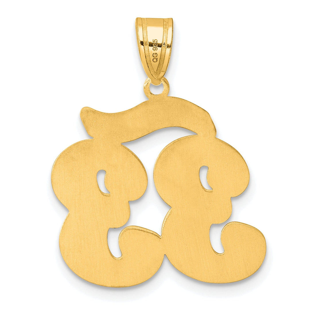 Lovely Rita's Pendants & Charms 14k Yellow Gold Polished Finish Script Design Number 33 Charm Pendant