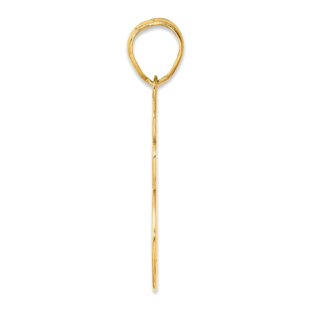 Lovely Rita's Pendants & Charms 14k Yellow Gold Polished Finish Script Design Number 35 Charm Pendant