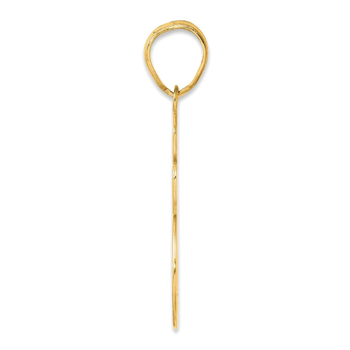 Lovely Rita's Pendants & Charms 14k Yellow Gold Polished Finish Script Design Number 35 Charm Pendant