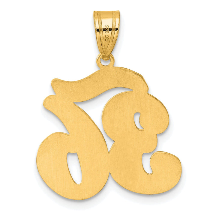 Lovely Rita's Pendants & Charms 14k Yellow Gold Polished Finish Script Design Number 36 Charm Pendant