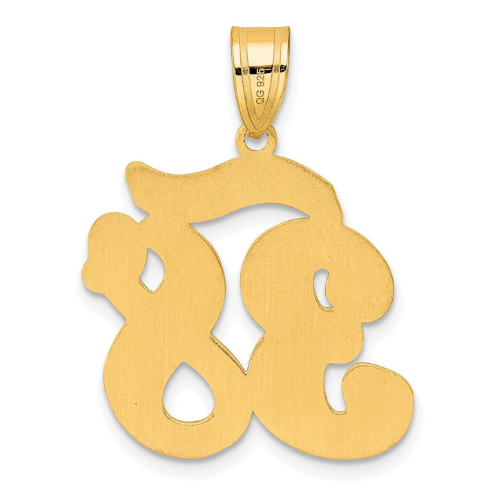 Lovely Rita's Pendants & Charms 14k Yellow Gold Polished Finish Script Design Number 38 Charm Pendant