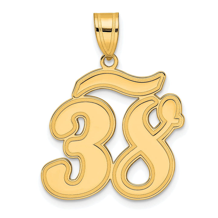 Lovely Rita's Pendants & Charms 14k Yellow Gold Polished Finish Script Design Number 38 Charm Pendant