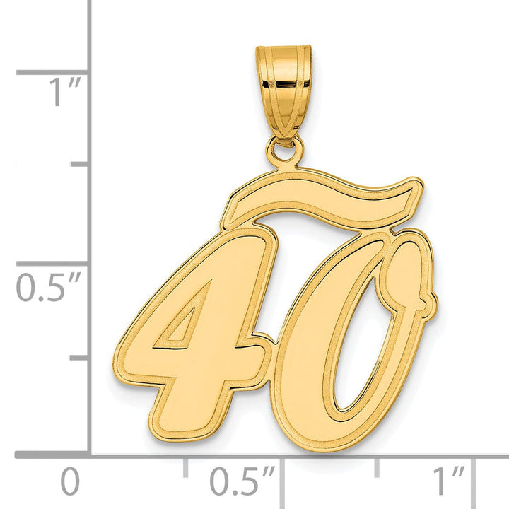 Lovely Rita's Pendants & Charms 14k Yellow Gold Polished Finish Script Design Number 40 Charm Pendant