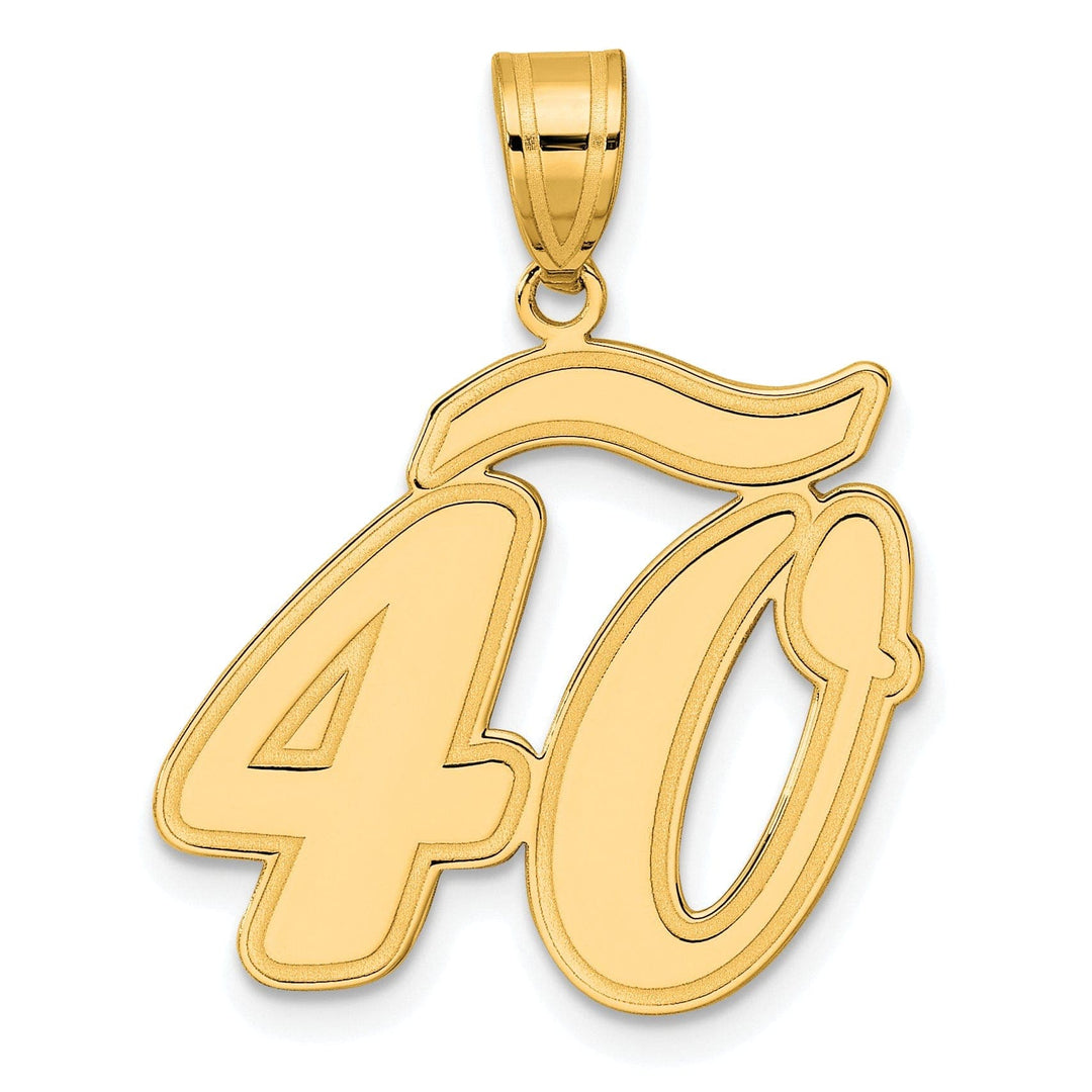 Lovely Rita's Pendants & Charms 14k Yellow Gold Polished Finish Script Design Number 40 Charm Pendant